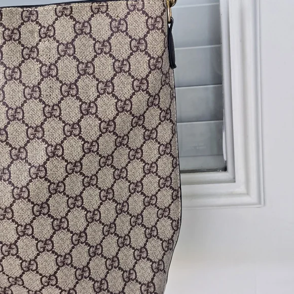 Gucci GG Supreme Messenger Bag Monogram Web Flat Strip Black Red Beige Women - Picture 6 of 16